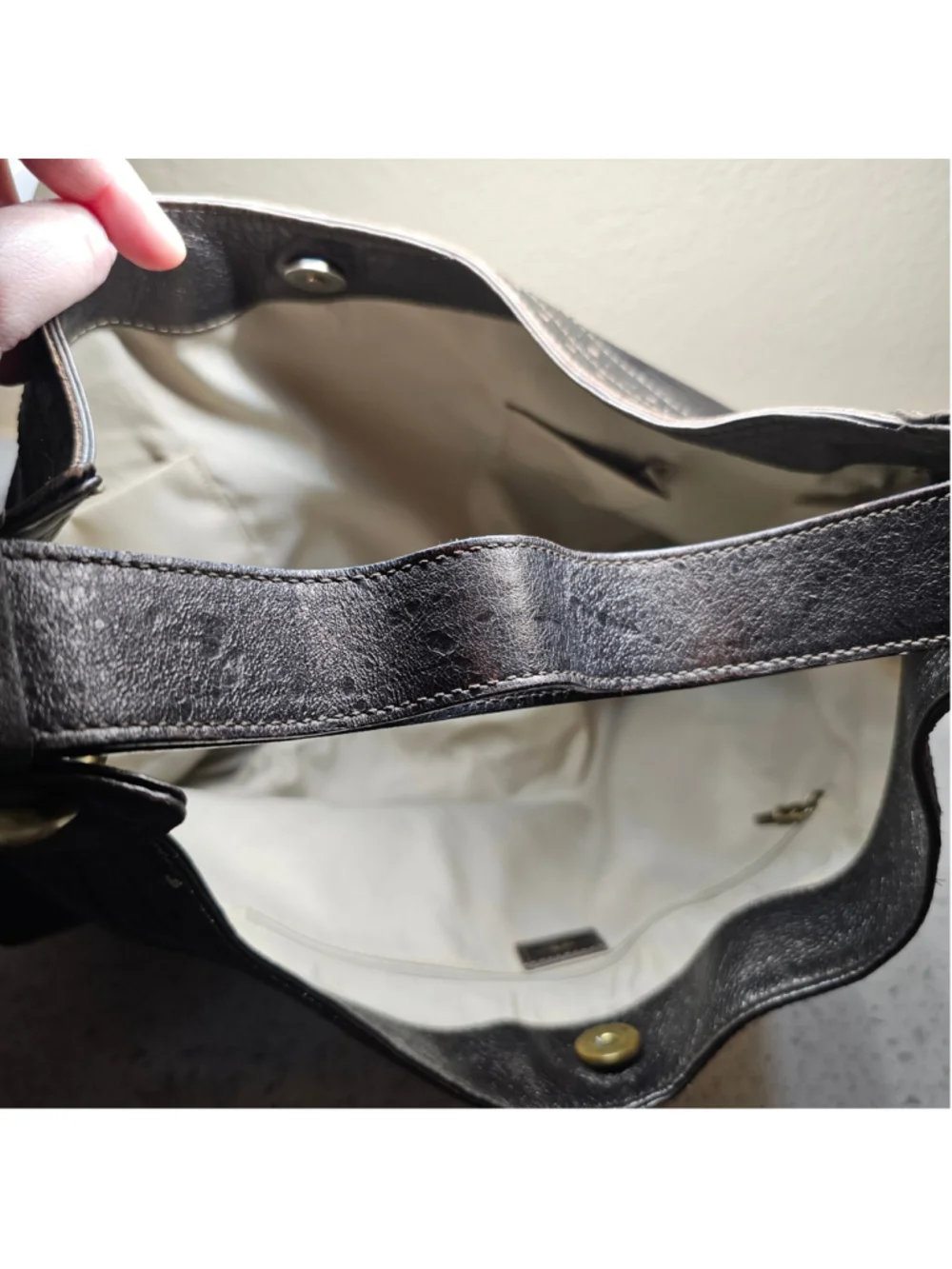 Burberry Metallic Bronze Leather Hobo Shoulder Bag